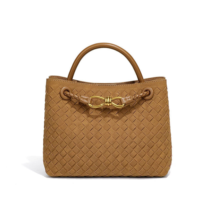 Women's Woven Frosted Suede Vintage Large Capacity Shoulder Bags