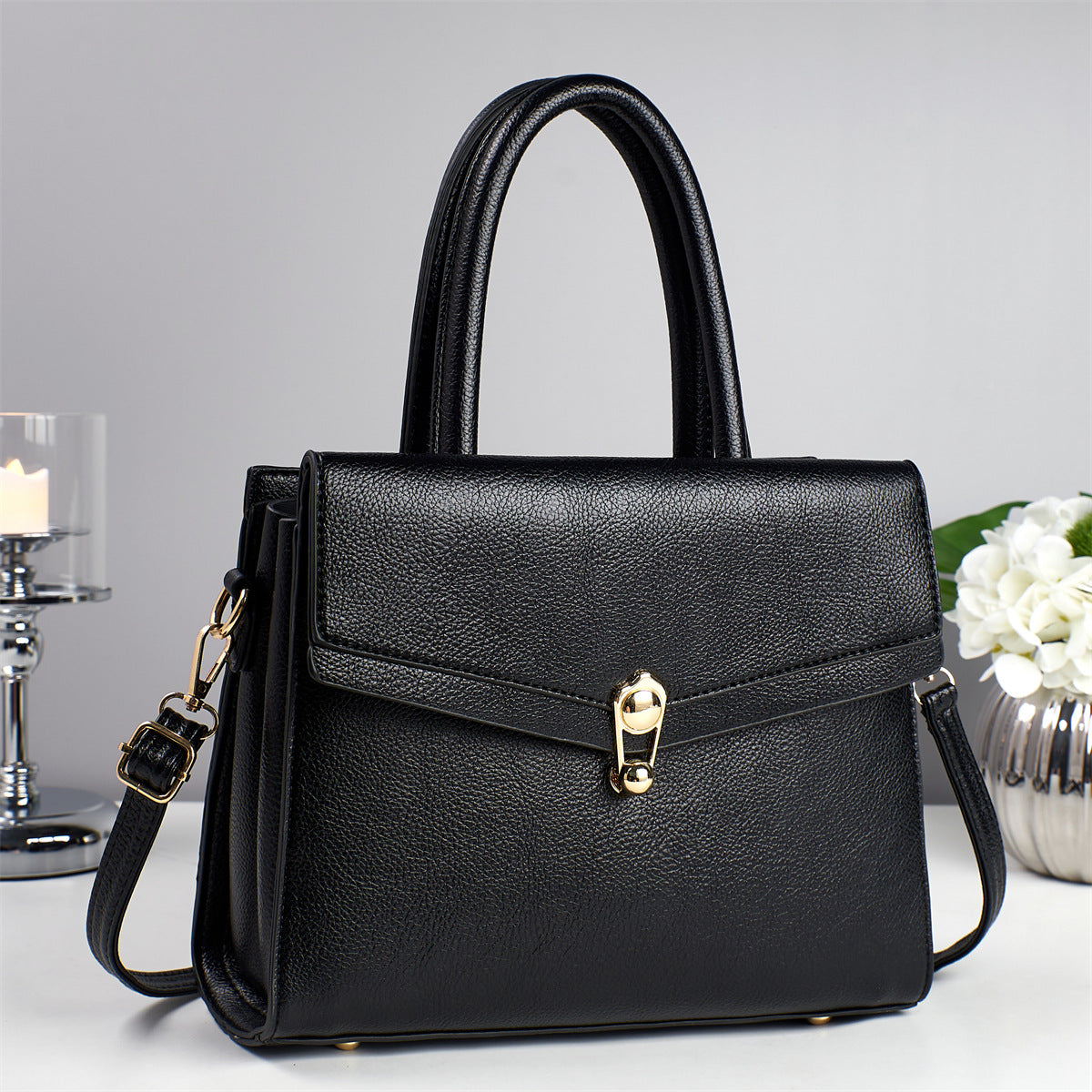 Trendy Solid Color Simple Fashion Mother Women's Handbag