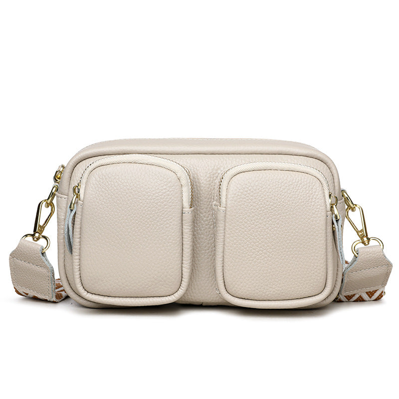 Women's Layer Cowhide Minority Simple High-grade Genuine Women's Shoulder Bag