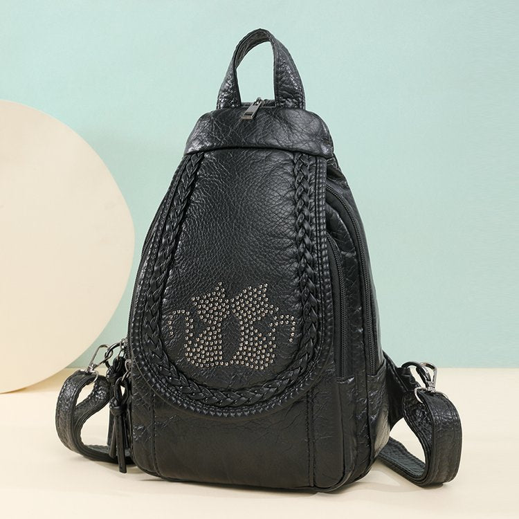 Popular Durable Retro Simple Washed Adult Women's Backpack