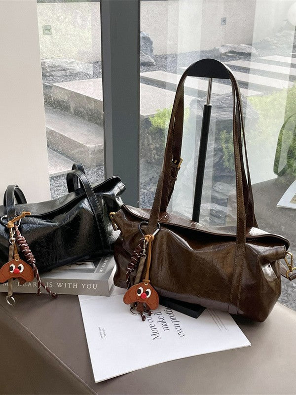 Women's Trendy Underarm Texture Idle Style Genuine Leather Women's Shoulder Bag