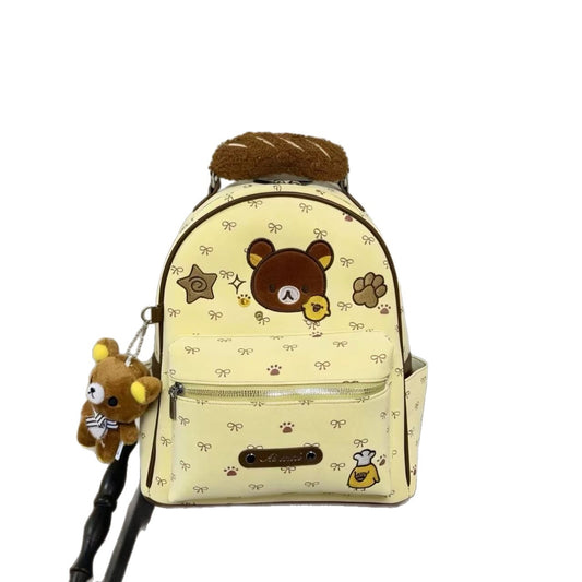 Cute Pine Bear Female Large Capacity College Class Bags