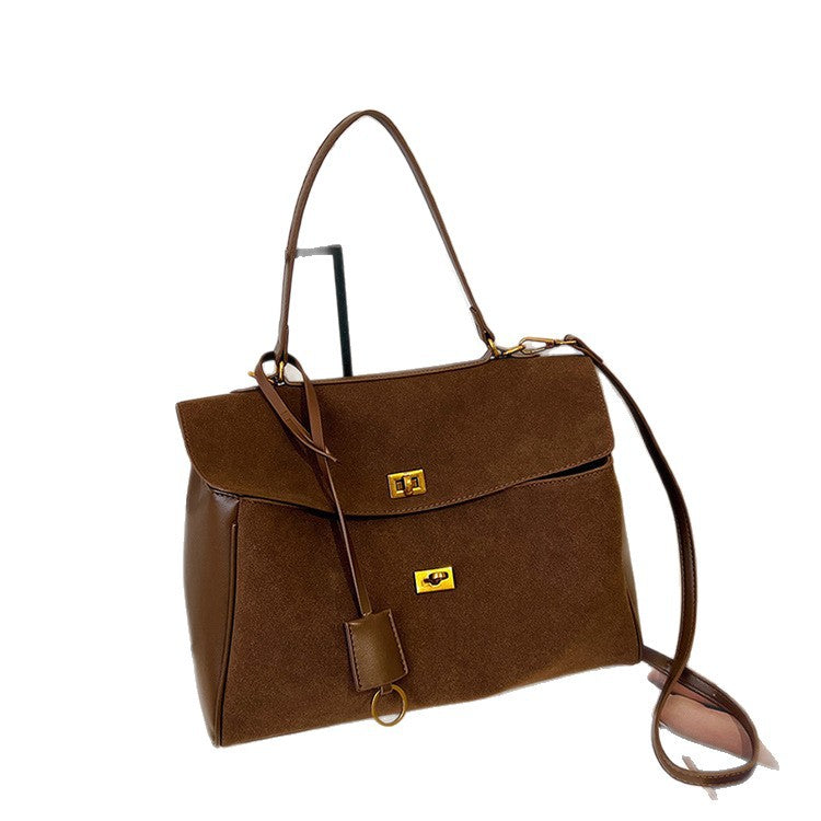Women's Business Commute Portable Matte Leather Unisex Style Tote Bags