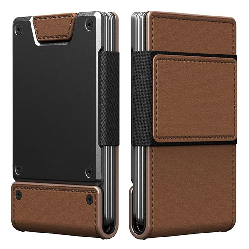Metal Business Leather Pull-out Aluminum Alloy Card Pack Card Sleeve