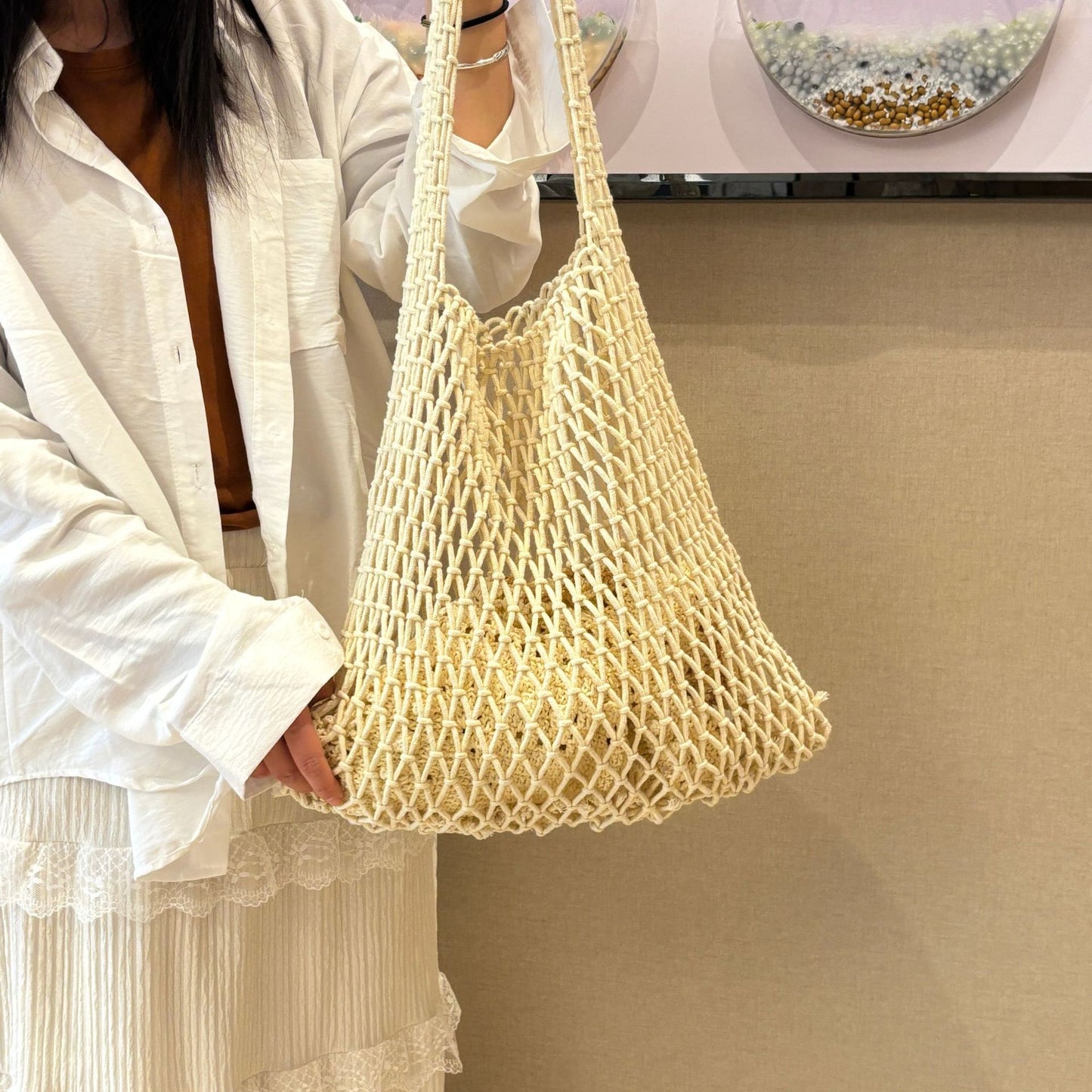 Woven Large Capacity Niche Seaside Vacation Beach Advanced Simple Fishing Women's Shoulder Bag