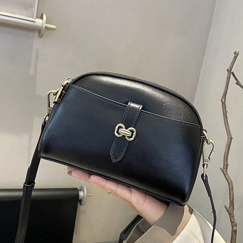 Genuine Leather Fashion Retro Oil Wax Women's Messenger Bag