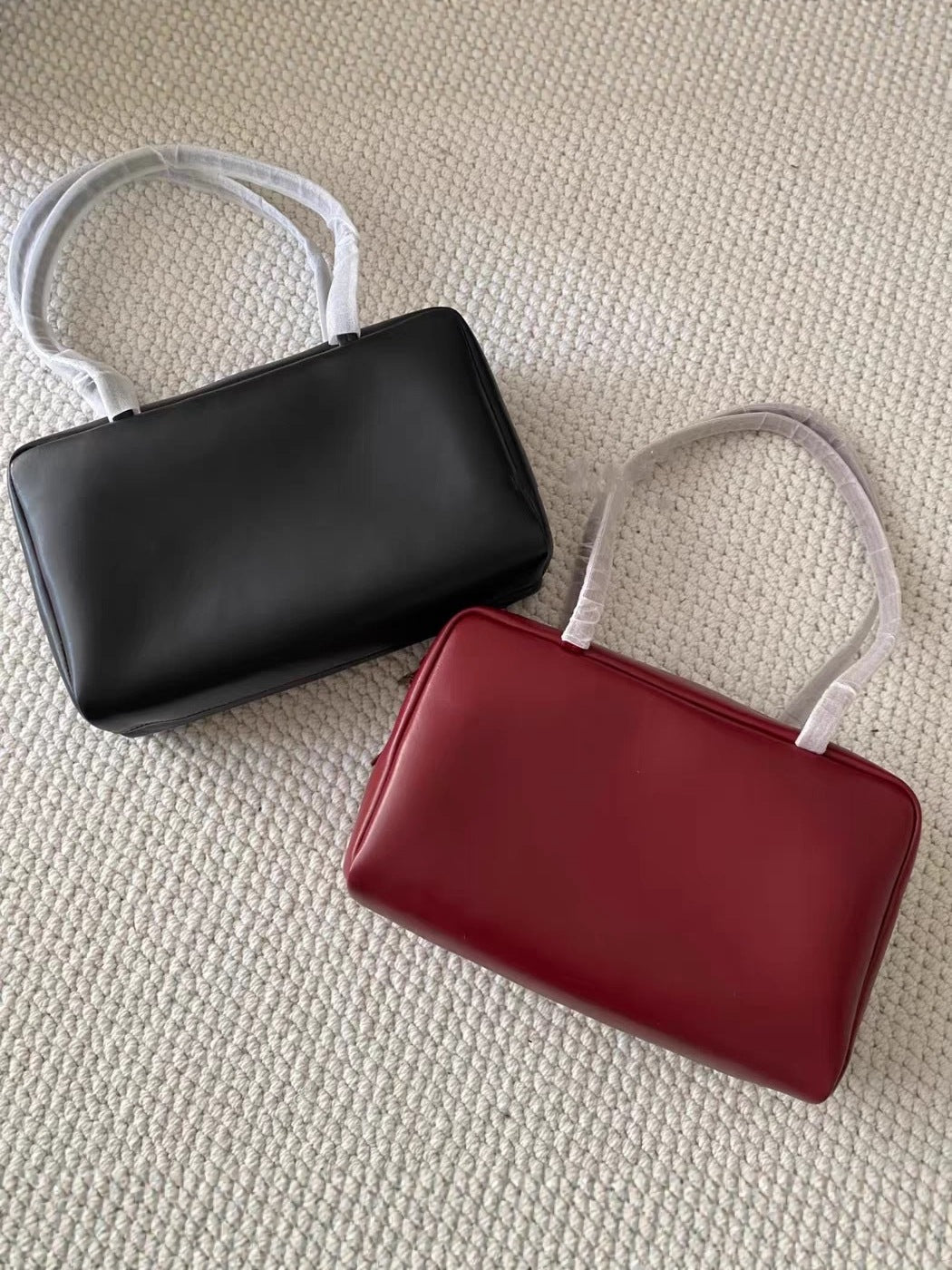 Women's Simple Leather First Layer Cowhide Portable Bags
