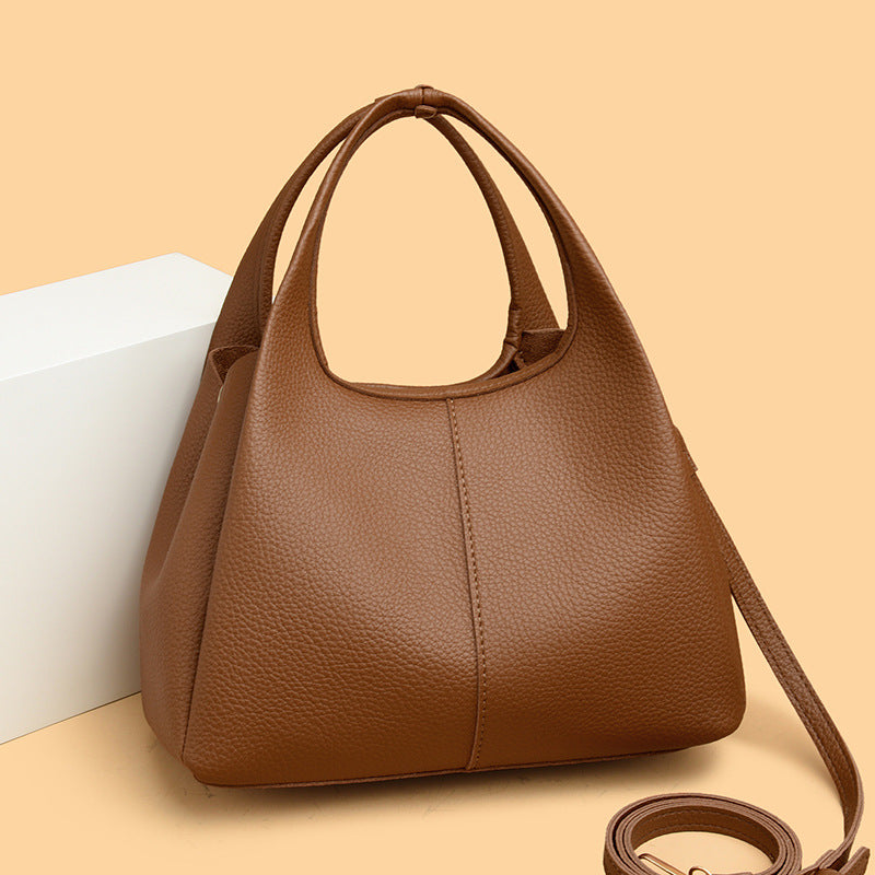 Graceful Women's Lychee Pattern Simple Commuter Handbags