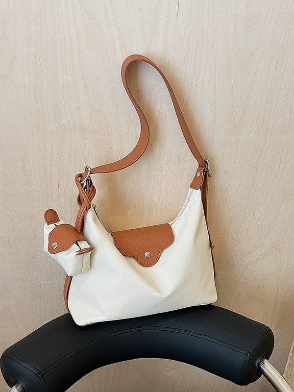 Nylon Cloth Underarm Commuter Color Contrast Bags