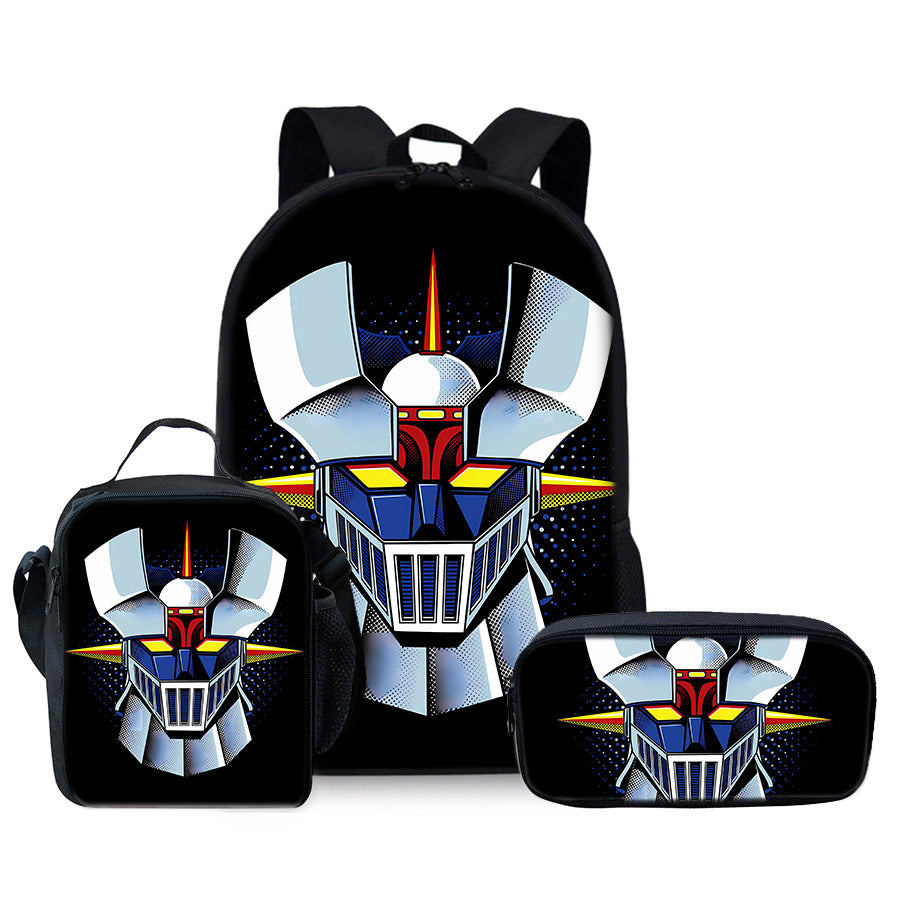 Robot Three-piece Lunch Pencil Fashion Portable Bags