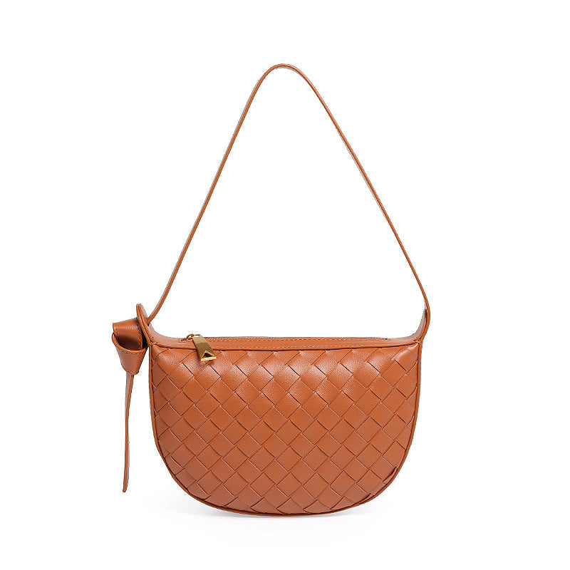 Women's Woven Fashion Simple Zipper Opening Versatile Shoulder Bags