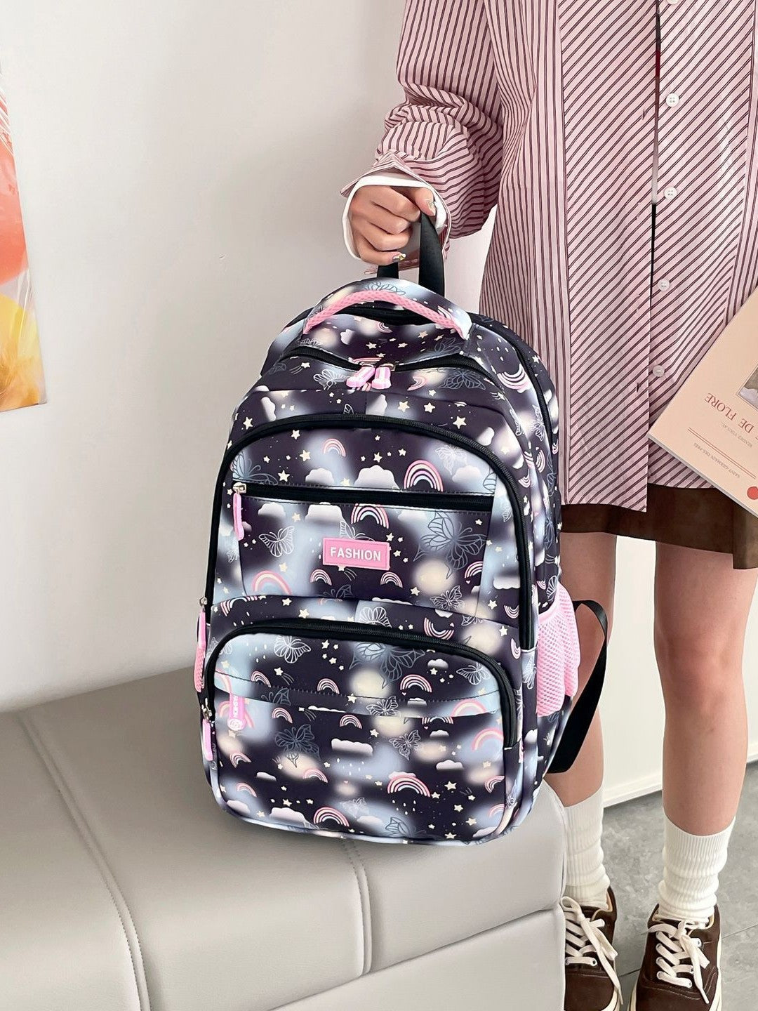 Fashion Cartoon Versatile Trendy Large Capacity Nylon Leisure Backpack