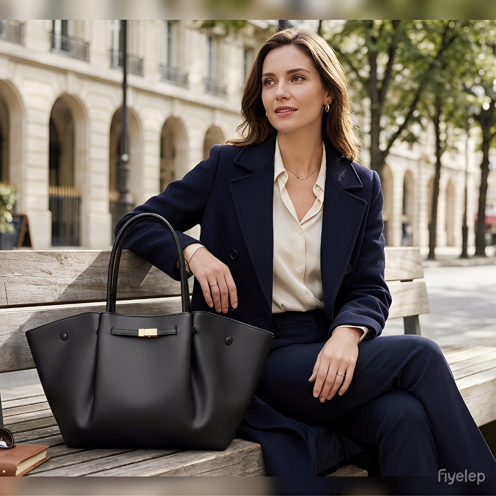 Women's Large Capacity Business Simple Fashion Leather Tote Bag