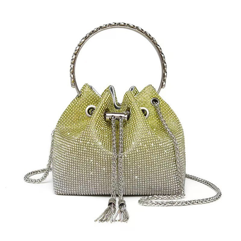 Retro Live Broadcast Rhinestone Hand Portable Women's Messenger Bag