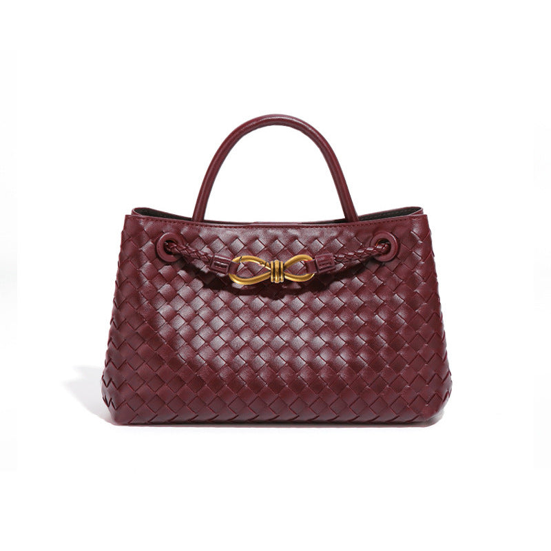 Horizontal Woven High-grade Elegant Commuter Metal Tote Bag