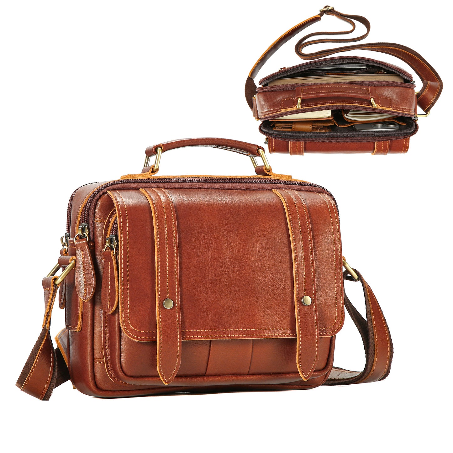 Leather Classic Horizontal Leisure Commute Multifunctional Commuter Men's Messenger Bag