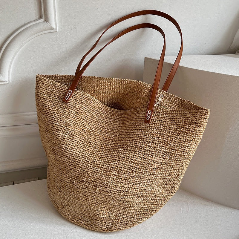 Women's Handmade Crochet Woven Summer French Artistic Portable Bags