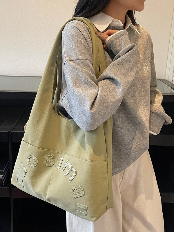 Winter Large Capacity Totes Class Commuting Fashion Textured Women's Shoulder Bag