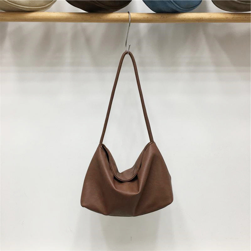 Vegetable Tanned Soft Leather Underarm Simple Daily Leisure Backpack
