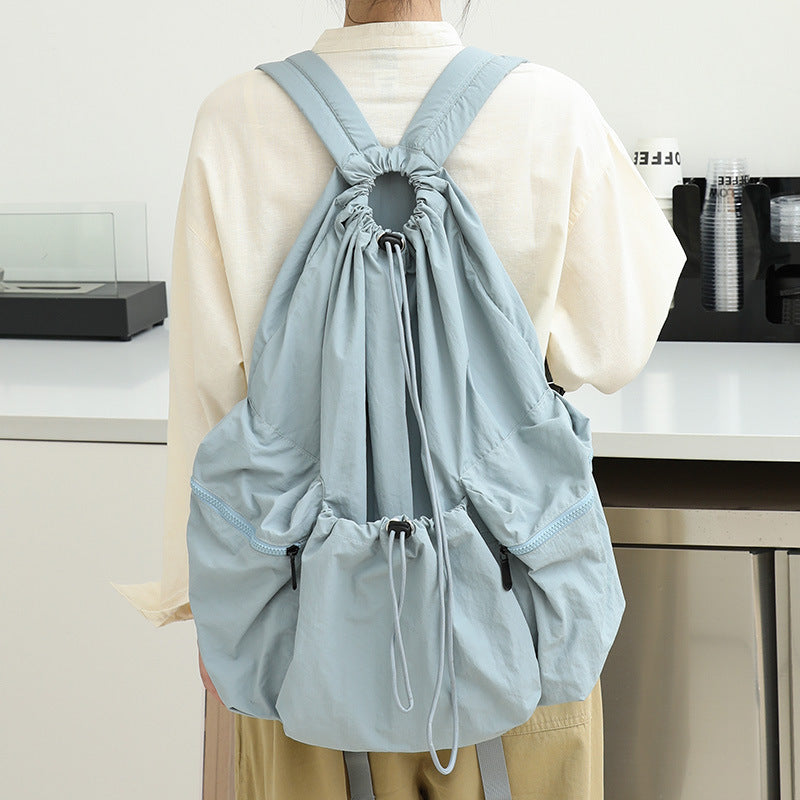 Leisure Artistic Canvas Fashionable Pleated Nylon Backpacks