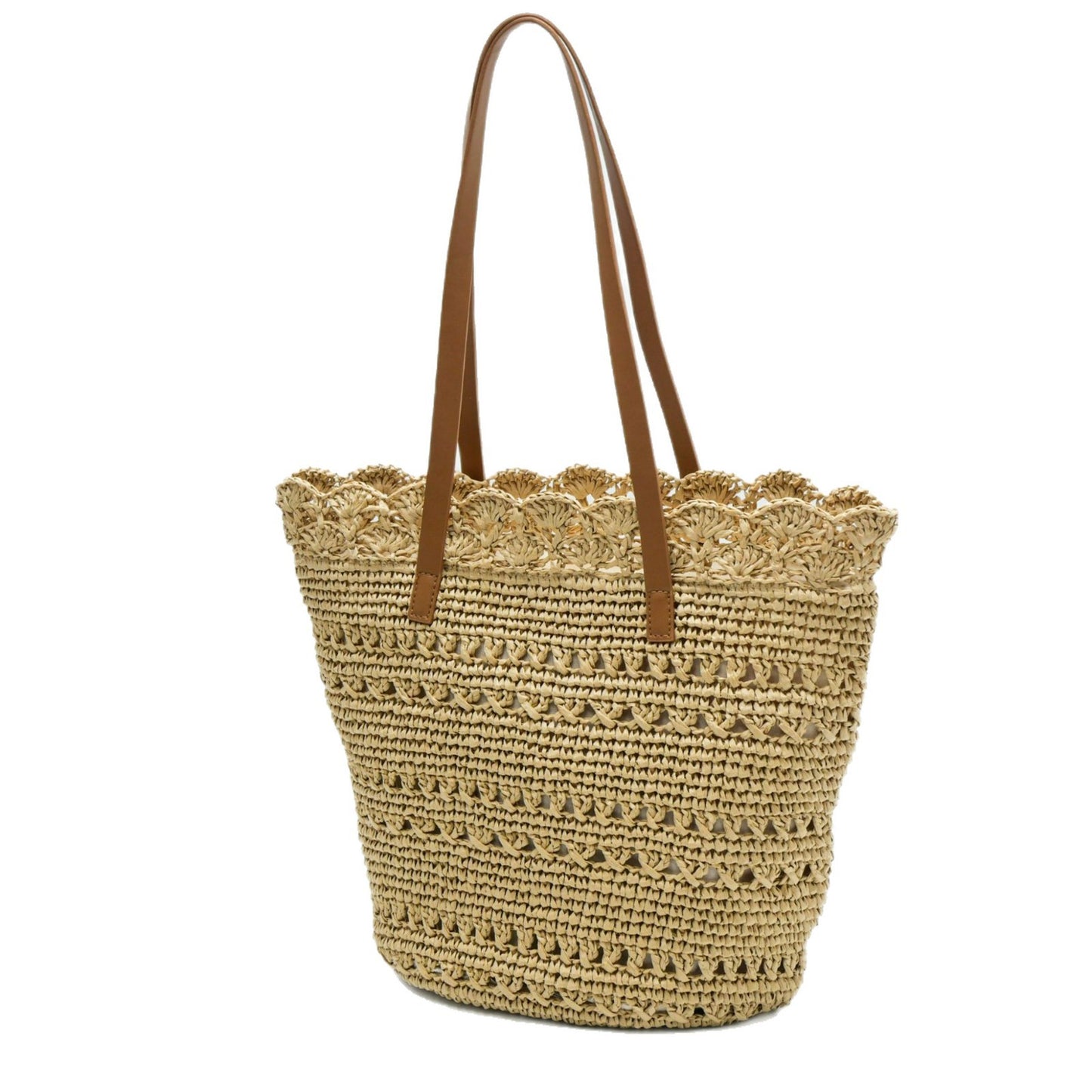 Women's Lace High-grade Sense Straw Hand-woven Large Capacity Tote Bag