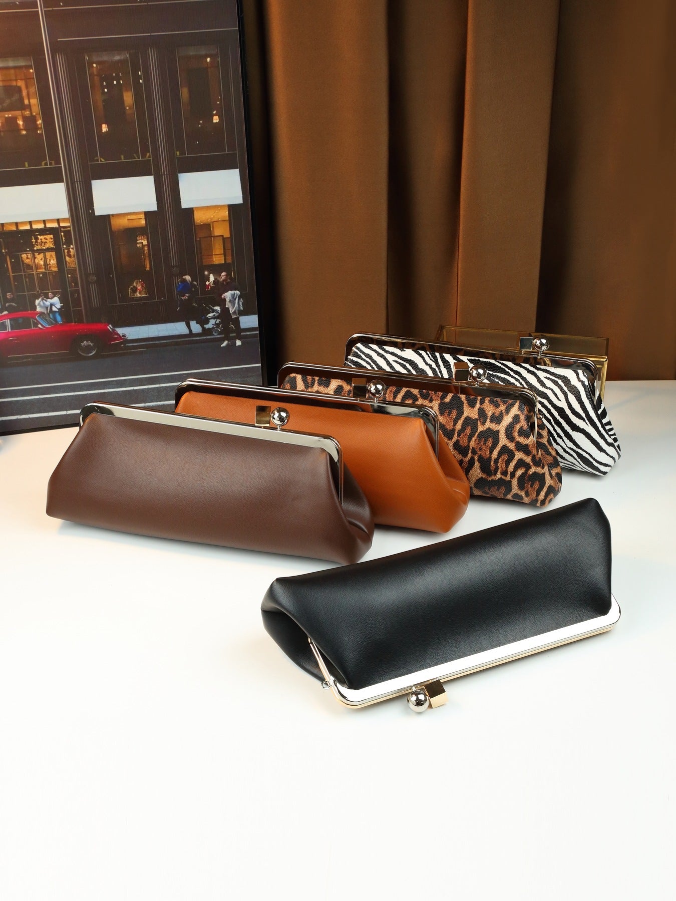 Women's Premium Ball Derby Clip Baguette Dinner Business Large Women's Shoulder Bag