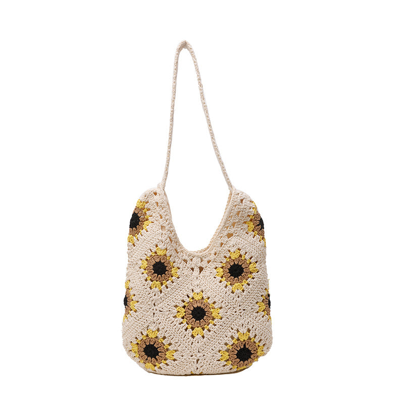 Women's Artistic Woven Trendy Mori Vacation Style Large Shoulder Bags