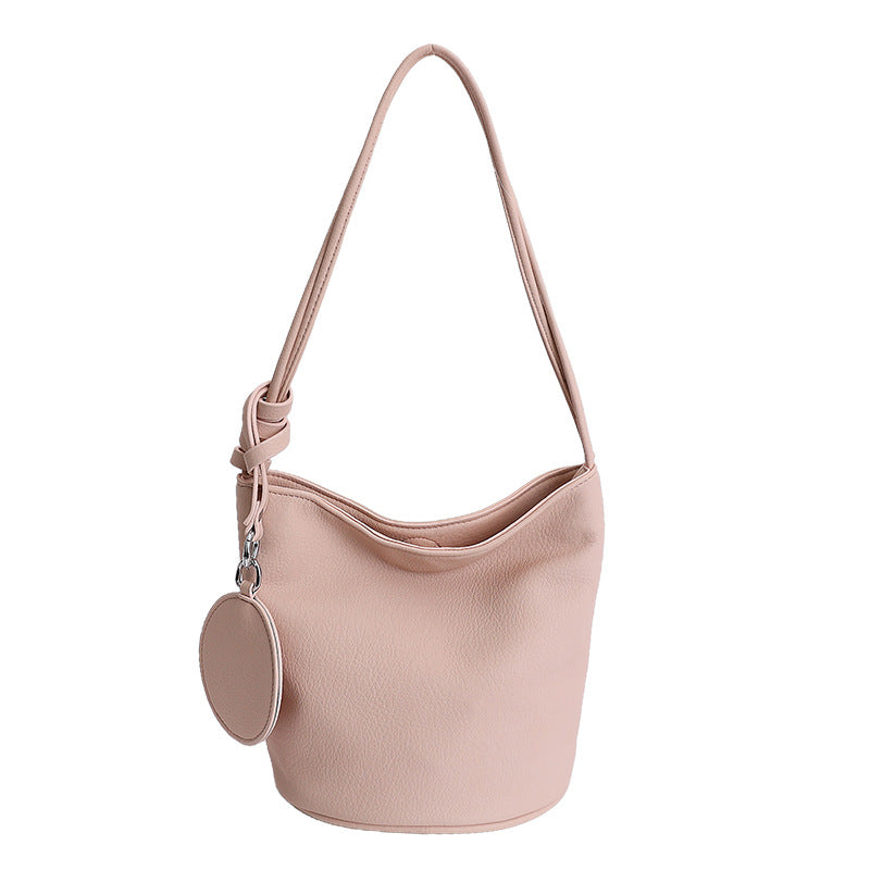 Women's Korean Spring Fashion Underarm Carrying Simple Bucket Bag