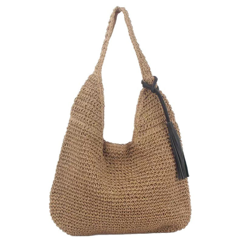 Women's Large Capacity Seaside Vacation Straw Fashion Beach Lazy Relaxed Women's Shoulder Bag