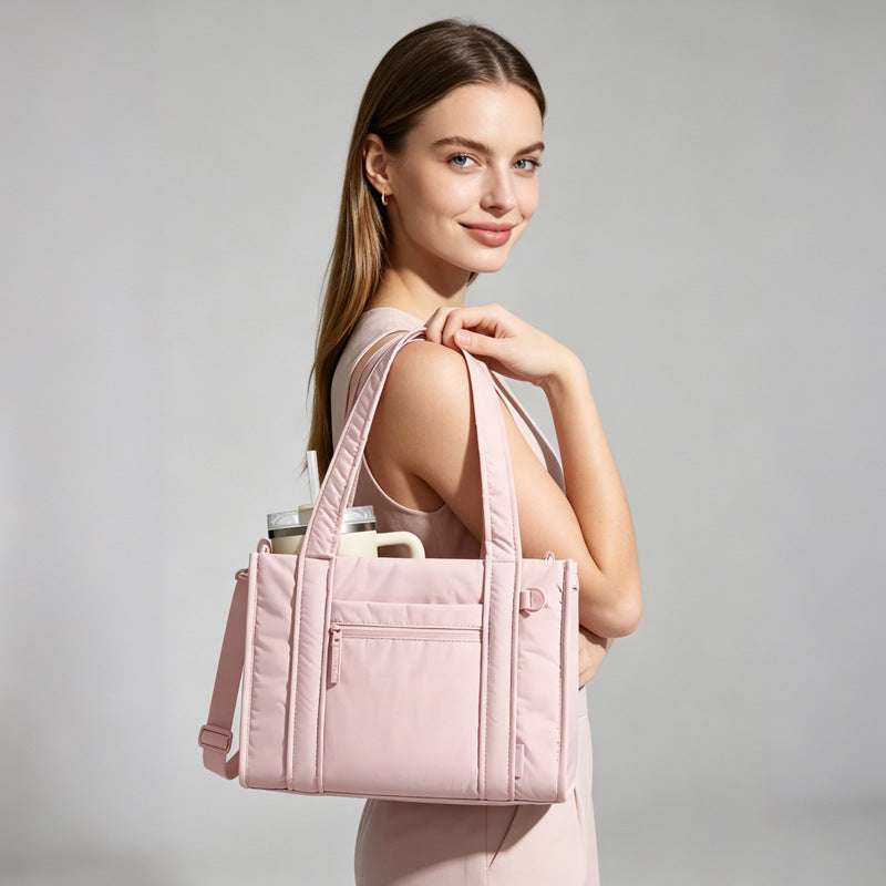Cotton Quilted Waterproof Commuter Portable Lady Large Tote Bag