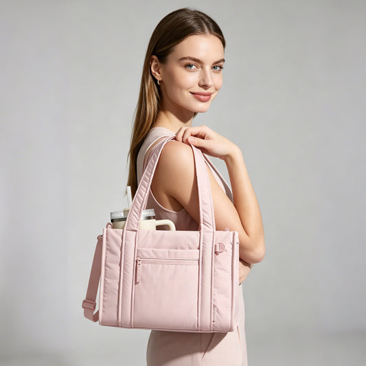 Cotton Quilted Waterproof Commuter Portable Lady Large Tote Bag
