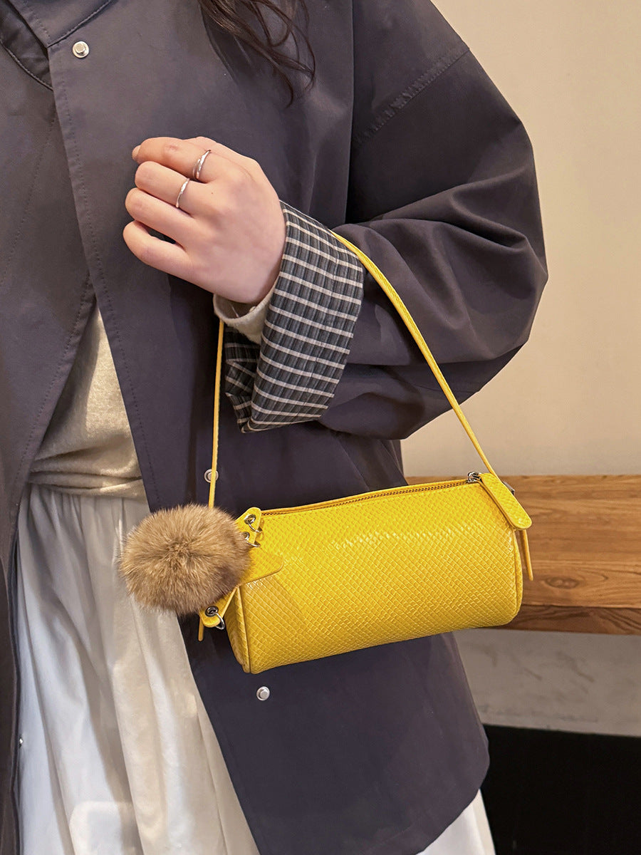 Boston Round High-grade Litchi Pattern Simple Bags