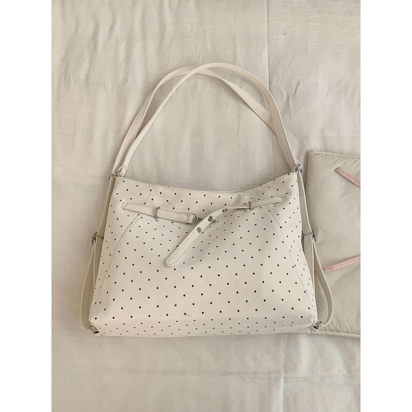 Women's Korean Underarm Commuter Polka Dot Tote Bag