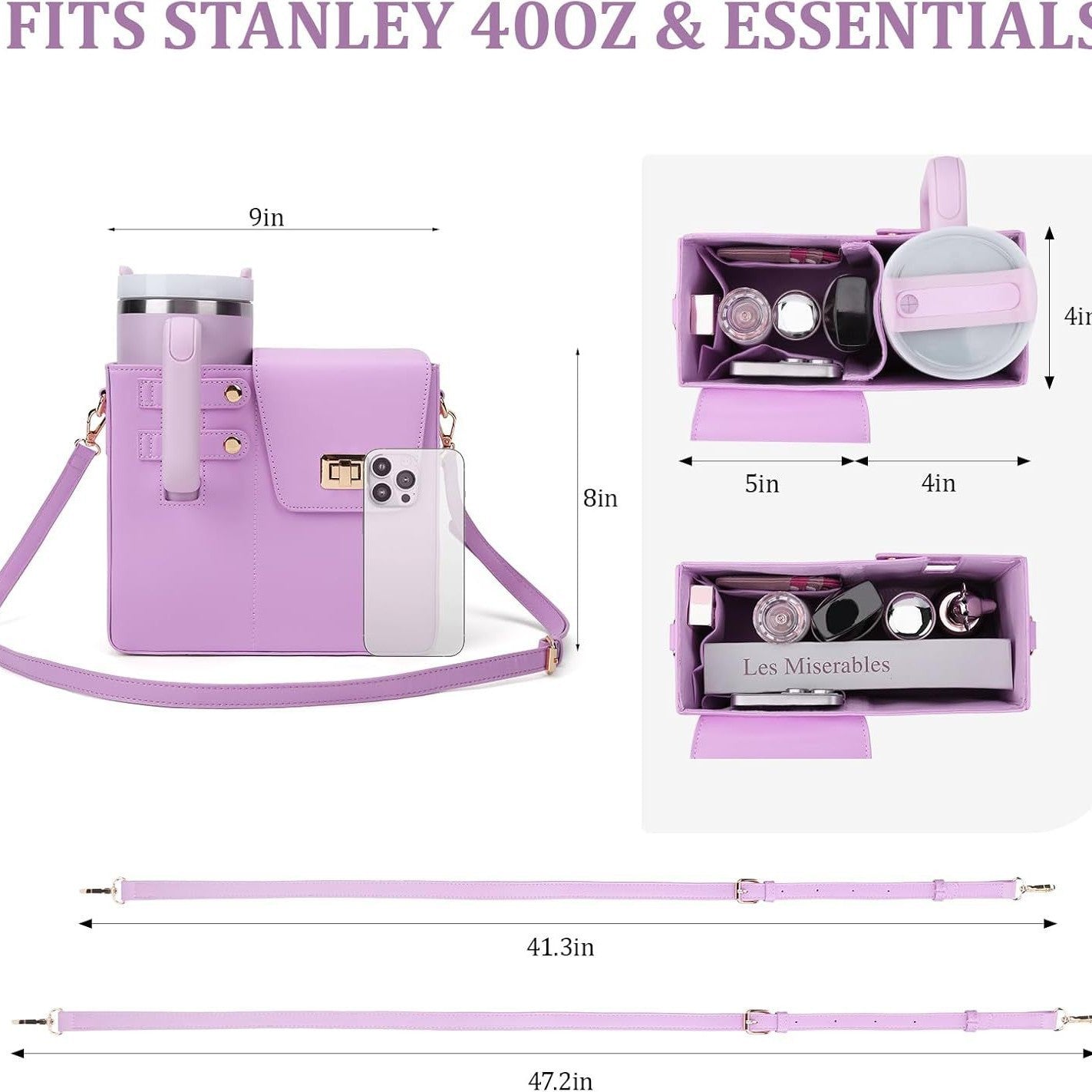 Women's Portable Drink Water Bottle Commuter Men's Messenger Bag