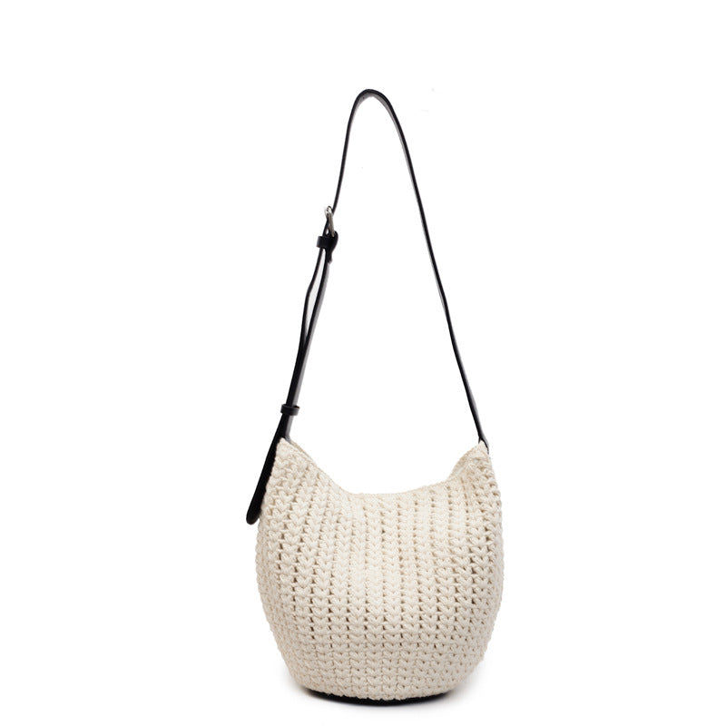 Fashionable Knitted Vegetable Basket Simple Beach Woven Bucket Bag