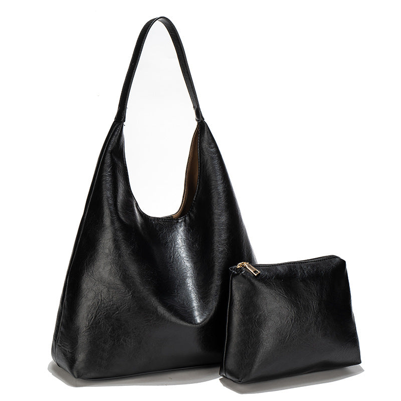 Portable Large Capacity Loose Feeling Female American Retro Underarm Bag