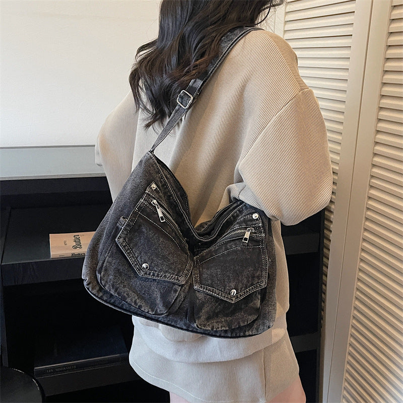 Women's Autumn Large Capacity Double Pocket Cloth Women's Messenger Bag