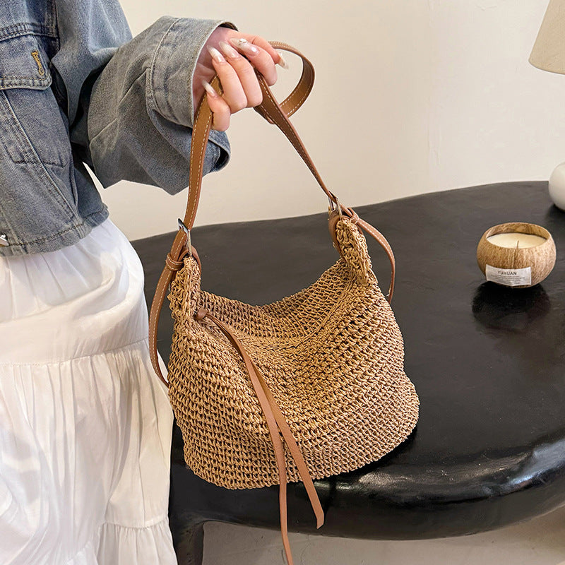 Seaside Holiday Fashionable High-grade Versatile Large Capacity Retro Women's Shoulder Bag