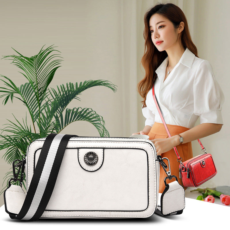 Women's Retro Fashion Mobile Simple Soft Leather Phone Bags