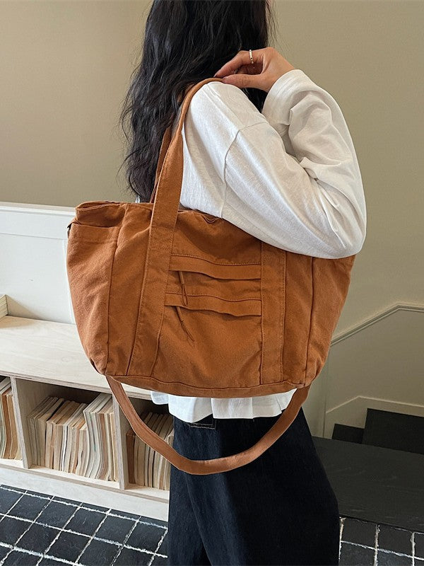 Women's Large Capacity Totes Canvas Commute Leisure Versatile Simple Tote Bag