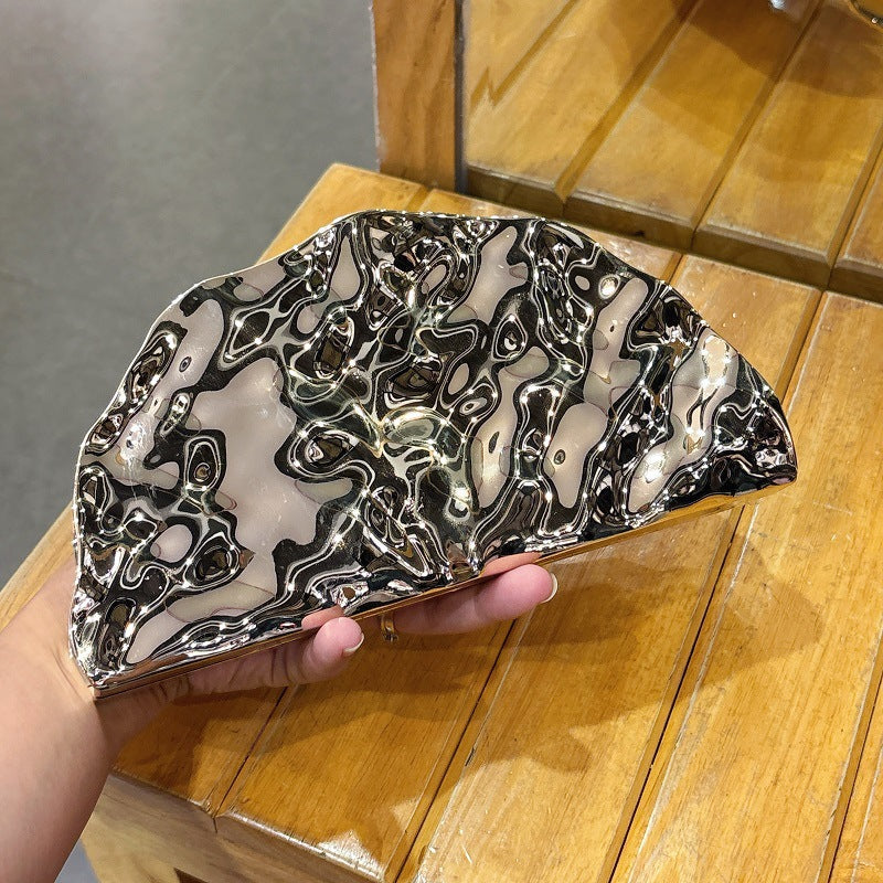 Metal Irregular Glossy Acrylic Simple Design Women's Messenger Bag