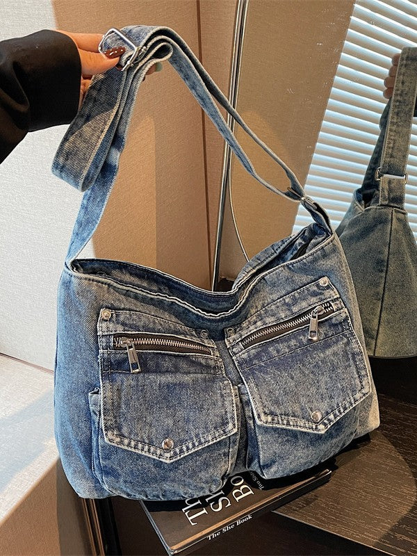 Versatile Personality Denim High Sense Minority Women's Shoulder Bag