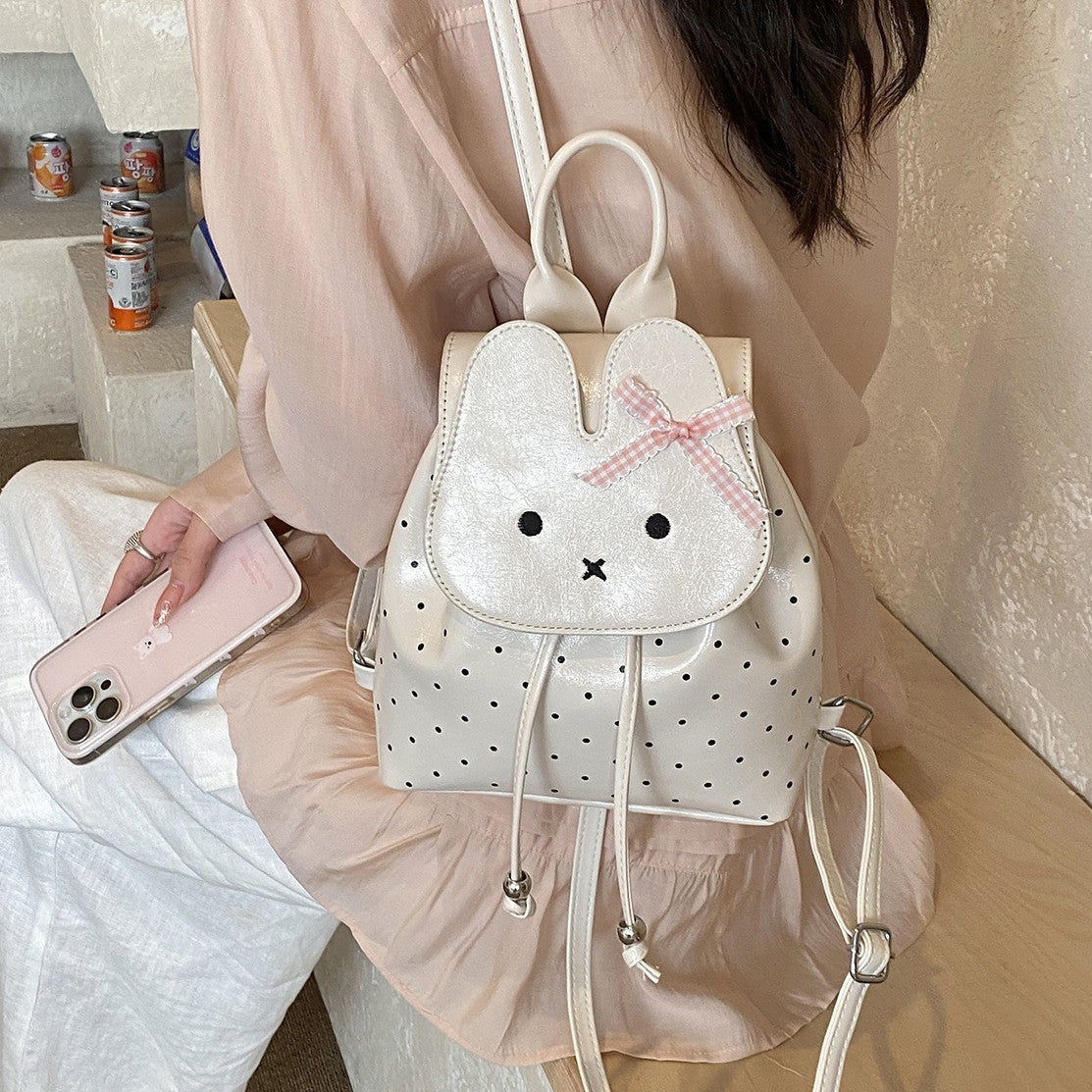 Women's Korean Style Cute Cartoon Rabbit Large Capacity Bags