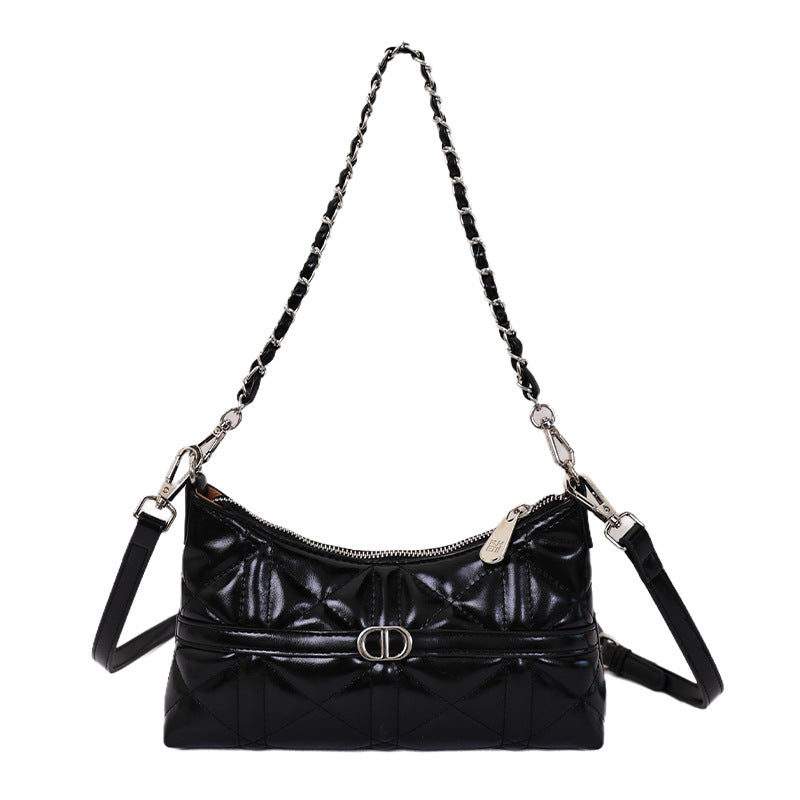 Women's Texture Underarm Diamond Embroidery Thread Solid Color Hand Women's Shoulder Bag