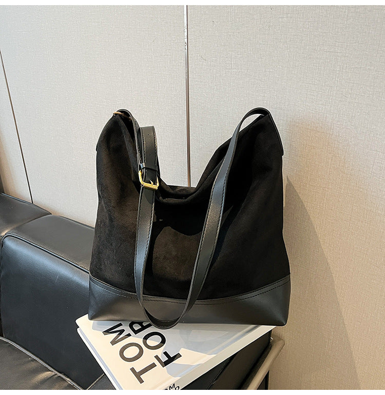 Women's Retro Minority Commuter Suede Fashion Large Capacity Bags