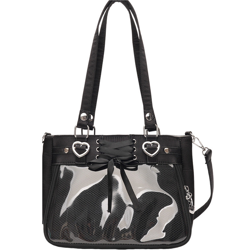 Women's Large Capacity Cartoon Fashion Transparent Hand Backpacks
