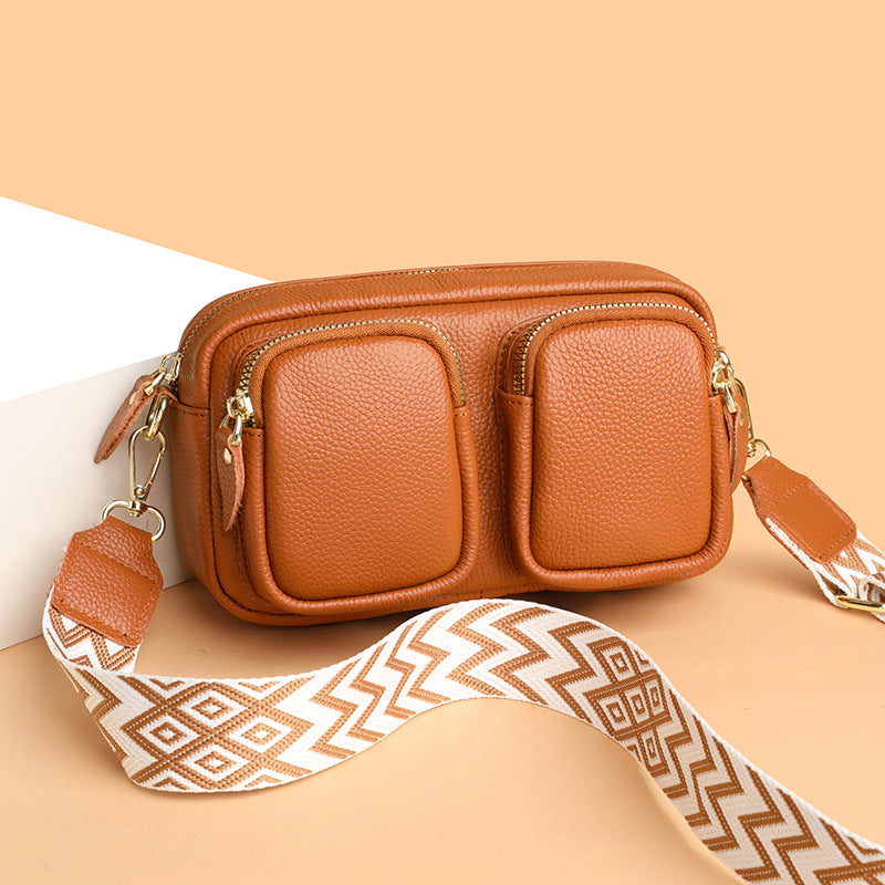 Women's Layer Cowhide Minority Simple High-grade Genuine Women's Shoulder Bag