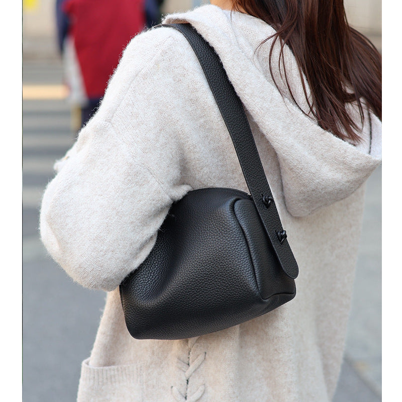 Women's Pillow High-grade First Layer Cowhide Underarm Women's Shoulder Bag