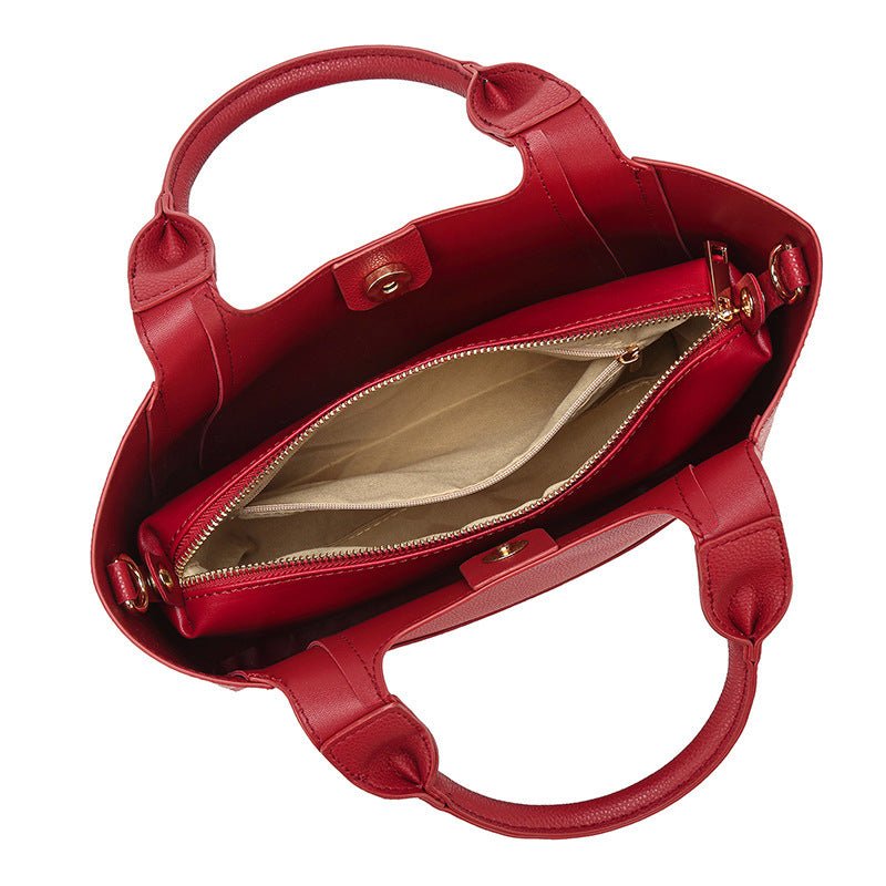 Women's Western Style Hand Holding Fashion Simple Bucket Bag