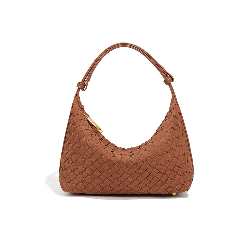 Women's Large Capacity Underarm Design Woven Simple Style Women's Handbag